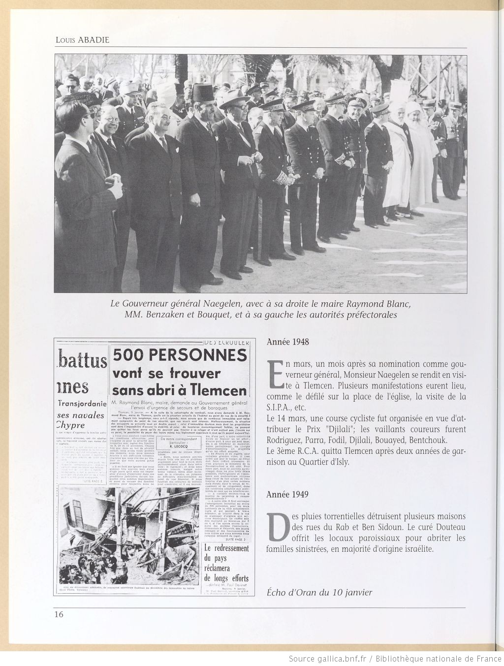 Tlemcen au passe rapproche 1948